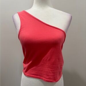 Gianni Bini One-Shoulder Coral Crop Top